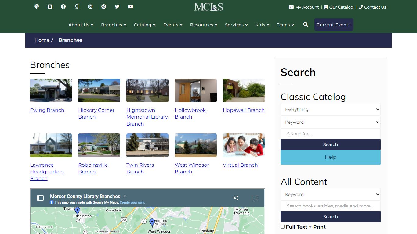 Branches - Mercer County Library System